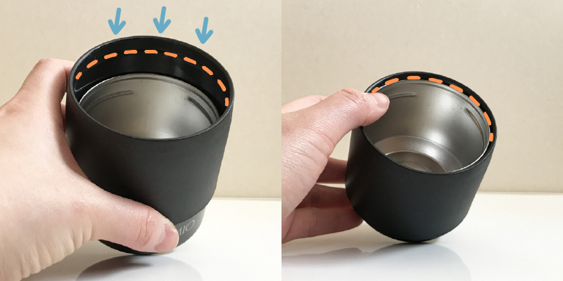 イミオコンパクト缶ホルダーをアイスカップとして使用